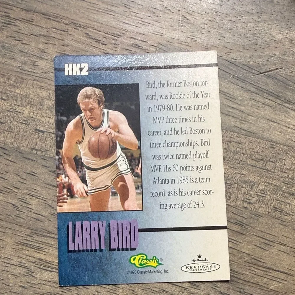 Hallmark Keepsake Ornament- Basketball Legend Larry Bird Hoop Stars Collection